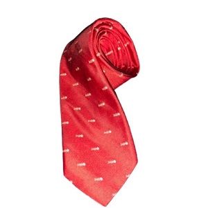 Vineyard Vines Fishbone Tie Red 100% Silk